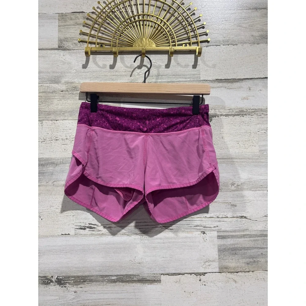 Lululemon Speed Up Shorts Womens 4‎ Pink Purple Geometric Athletic Run